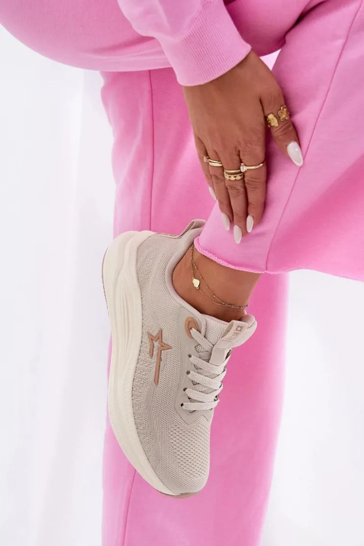Damskie Big Star Shoes Buty Sportowe Sneakersy Damskie Big Star RR274A145 HI-POLY SYSTEM Beżowe