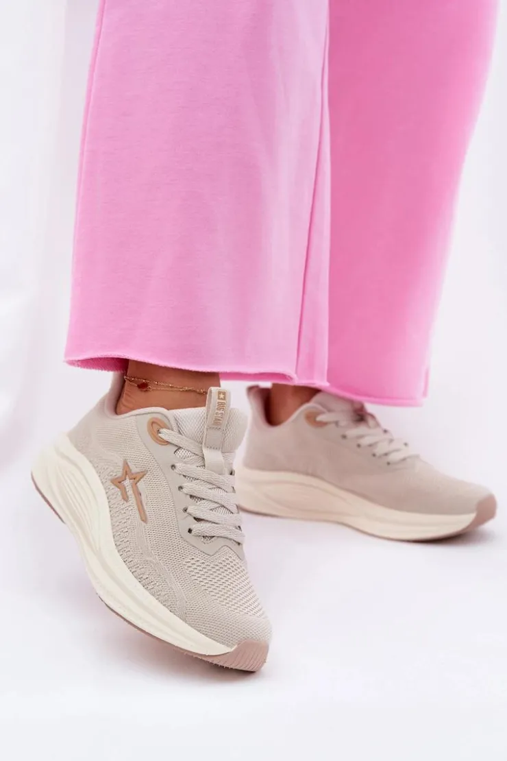 Damskie Big Star Shoes Buty Sportowe Sneakersy Damskie Big Star RR274A145 HI-POLY SYSTEM Beżowe