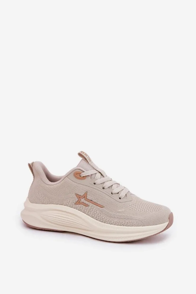 Damskie Big Star Shoes Buty Sportowe Sneakersy Damskie Big Star RR274A145 HI-POLY SYSTEM Beżowe