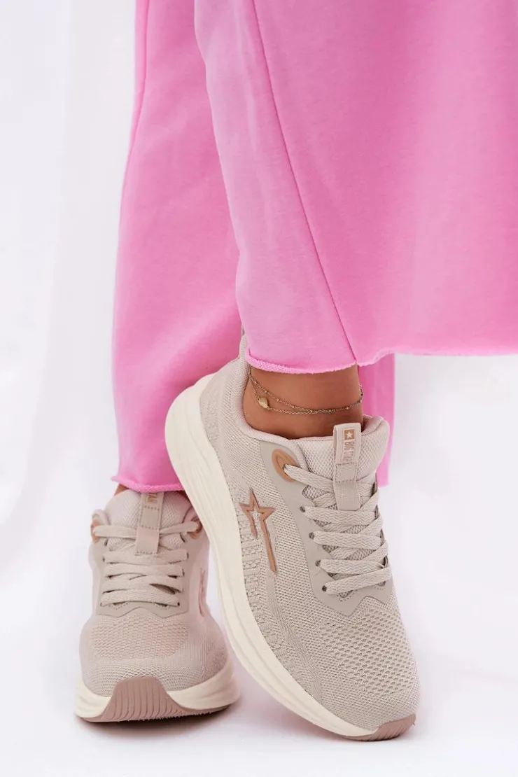 Damskie Big Star Shoes Buty Sportowe Sneakersy Damskie Big Star RR274A145 HI-POLY SYSTEM Beżowe