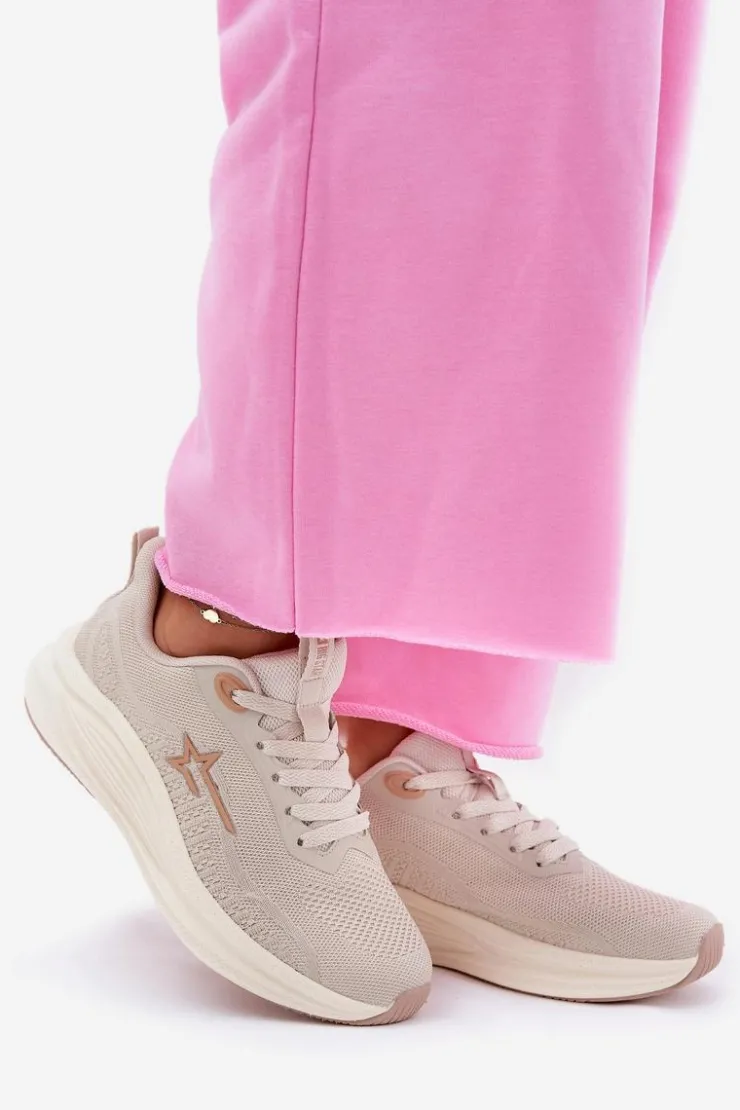 Damskie Big Star Shoes Buty Sportowe Sneakersy Damskie Big Star RR274A145 HI-POLY SYSTEM Beżowe