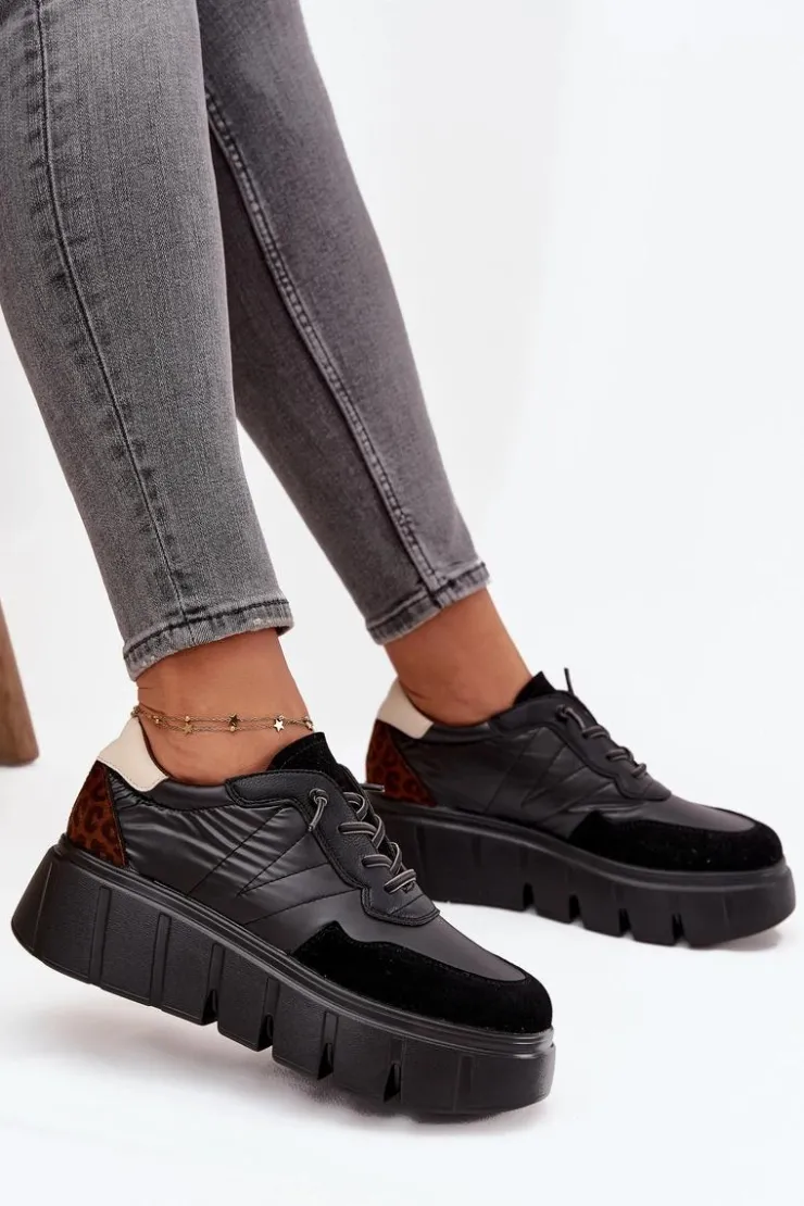 Damskie Buty damskie Vinceza Buty Sportowe Sneakersy Damskie Na Platformie Vinceza 58565 Czarne