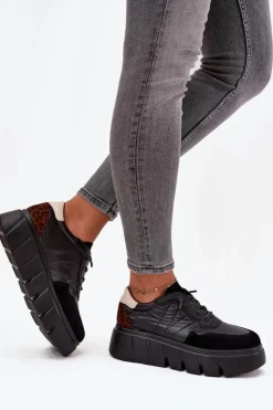 Damskie Buty damskie Vinceza Buty Sportowe Sneakersy Damskie Na Platformie Vinceza 58565 Czarne