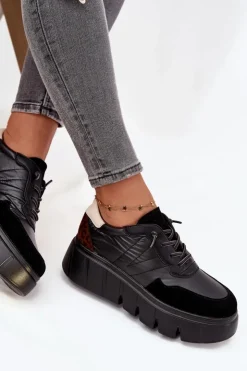Damskie Buty damskie Vinceza Buty Sportowe Sneakersy Damskie Na Platformie Vinceza 58565 Czarne