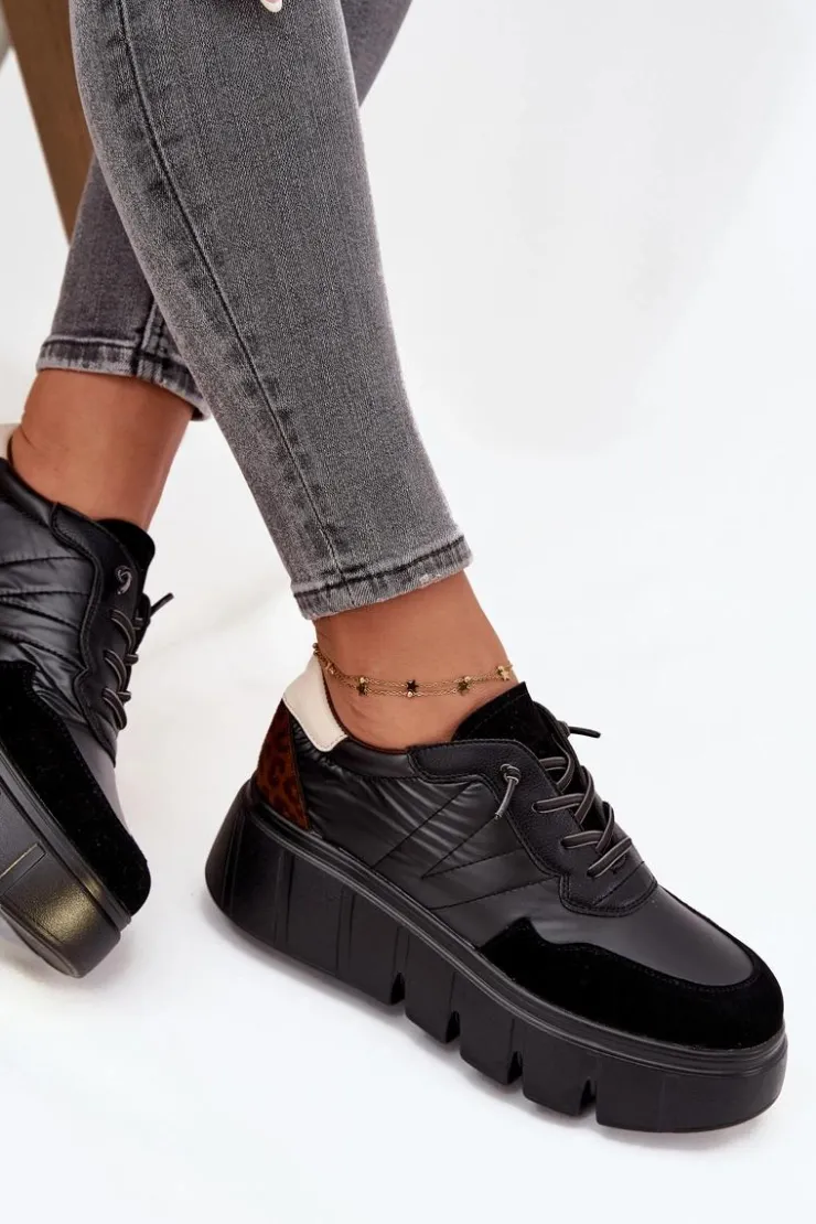 Damskie Buty damskie Vinceza Buty Sportowe Sneakersy Damskie Na Platformie Vinceza 58565 Czarne