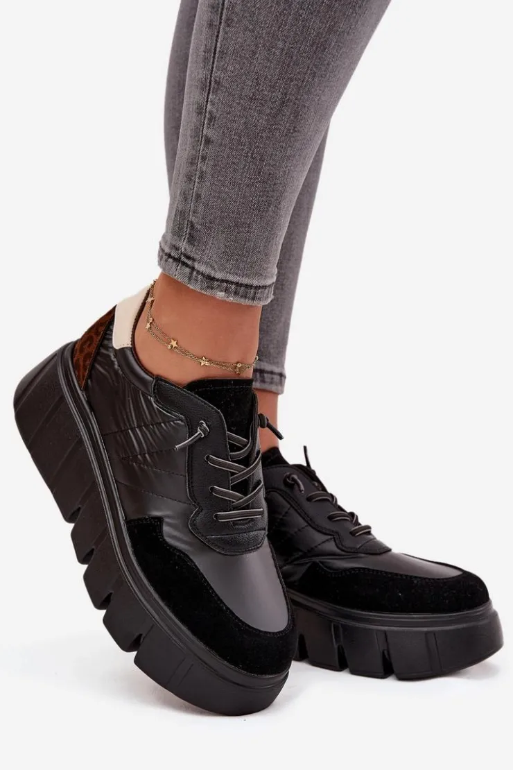 Damskie Buty damskie Vinceza Buty Sportowe Sneakersy Damskie Na Platformie Vinceza 58565 Czarne