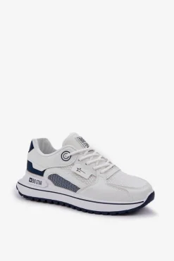 Outlet Big Star Shoes Buty Sportowe Sneakersy Damskie Big Star NN274A103 HI-POLY SYSTEM Biało-Granatowe