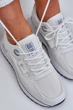 Outlet Big Star Shoes Buty Sportowe Sneakersy Damskie Big Star NN274A103 HI-POLY SYSTEM Biało-Granatowe