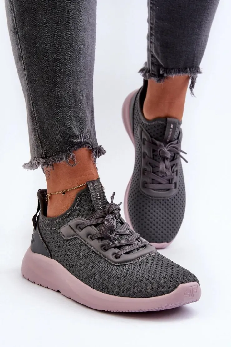 Online 4F Buty Sportowe Sneakersy Damskie RSS2LOWF055 Ciemnoszare