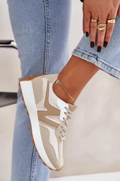 Damskie Boto Buty Sportowe Sneakersy Damskie Beżowe Britma