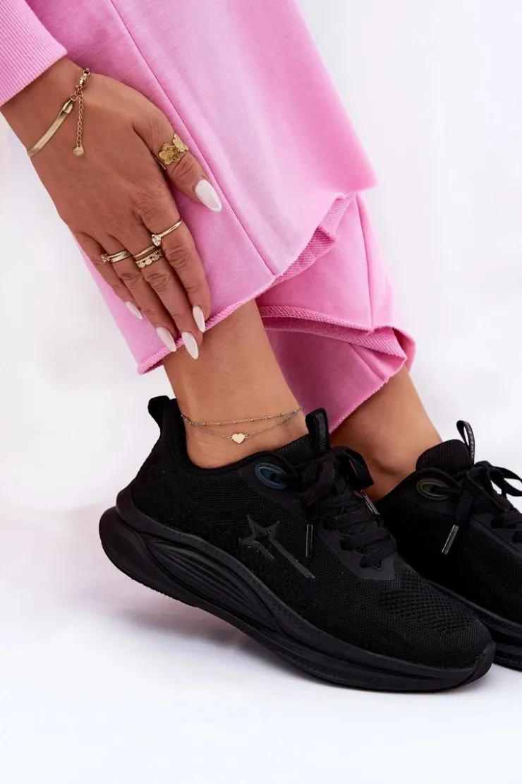 Big Star Shoes Buty Sportowe Sneakersy Damskie Big Star RR274A144 HI-POLY SYSTEM Czarne Czarny