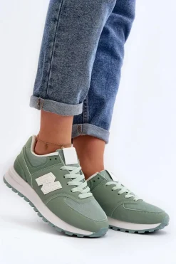 Boto Sneakersy Damskie*Buty Sportowe Sneakersy Damskie Zielone Lifari