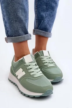 Boto Sneakersy Damskie*Buty Sportowe Sneakersy Damskie Zielone Lifari