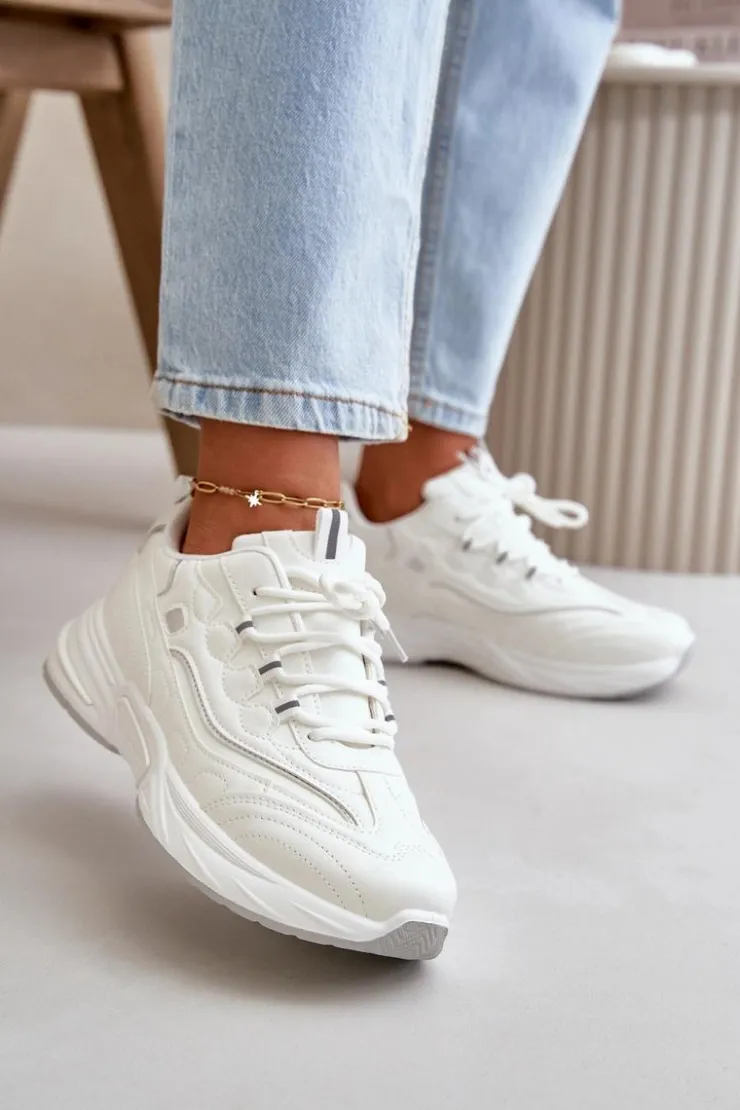 Damskie Boto Buty Sportowe Sneakersy Eko Skórzane Białe Verilisse