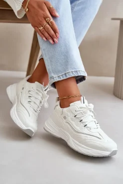 Damskie Boto Buty Sportowe Sneakersy Eko Skórzane Białe Verilisse