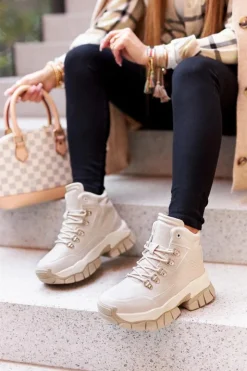 Damskie Big Star Shoes Buty Trekkingowe Big Star II274331 Beżowe