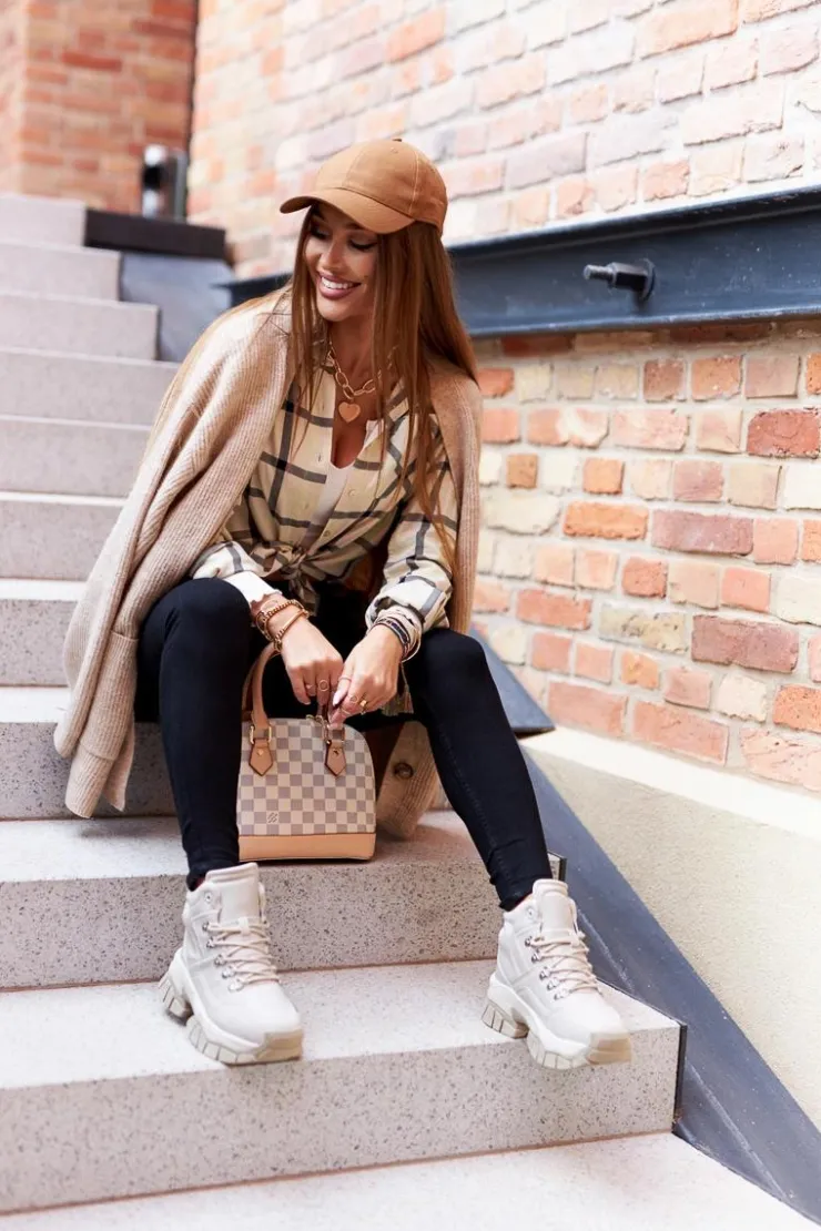 Damskie Big Star Shoes Buty Trekkingowe Big Star II274331 Beżowe