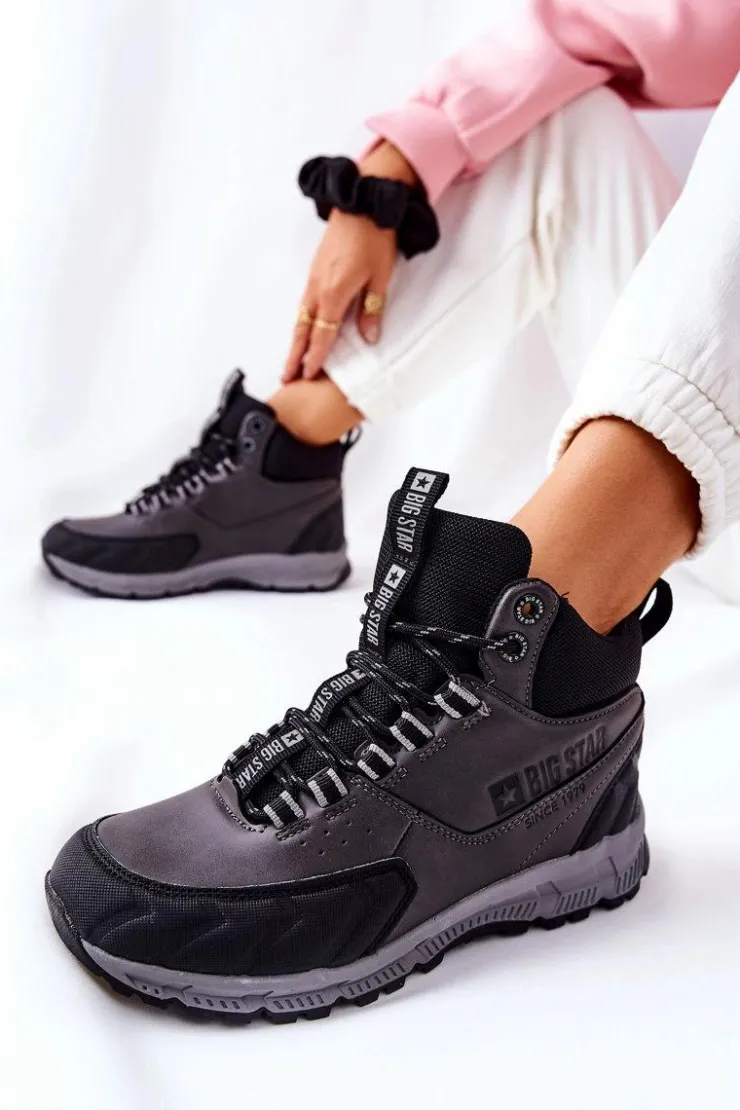 Damskie Big Star Shoes Buty Trekkingowe Big Star II274454 Czarne