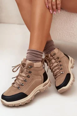 Hot Big Star Shoes Buty Trekkingowe Damskie Big Star SS274095 Beżowe