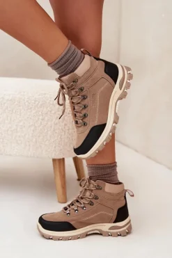 Hot Big Star Shoes Buty Trekkingowe Damskie Big Star SS274095 Beżowe