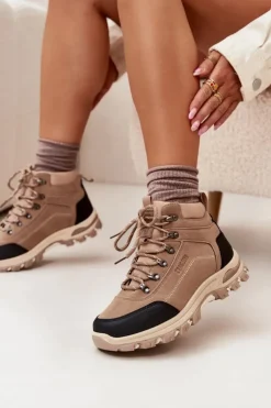 Hot Big Star Shoes Buty Trekkingowe Damskie Big Star SS274095 Beżowe