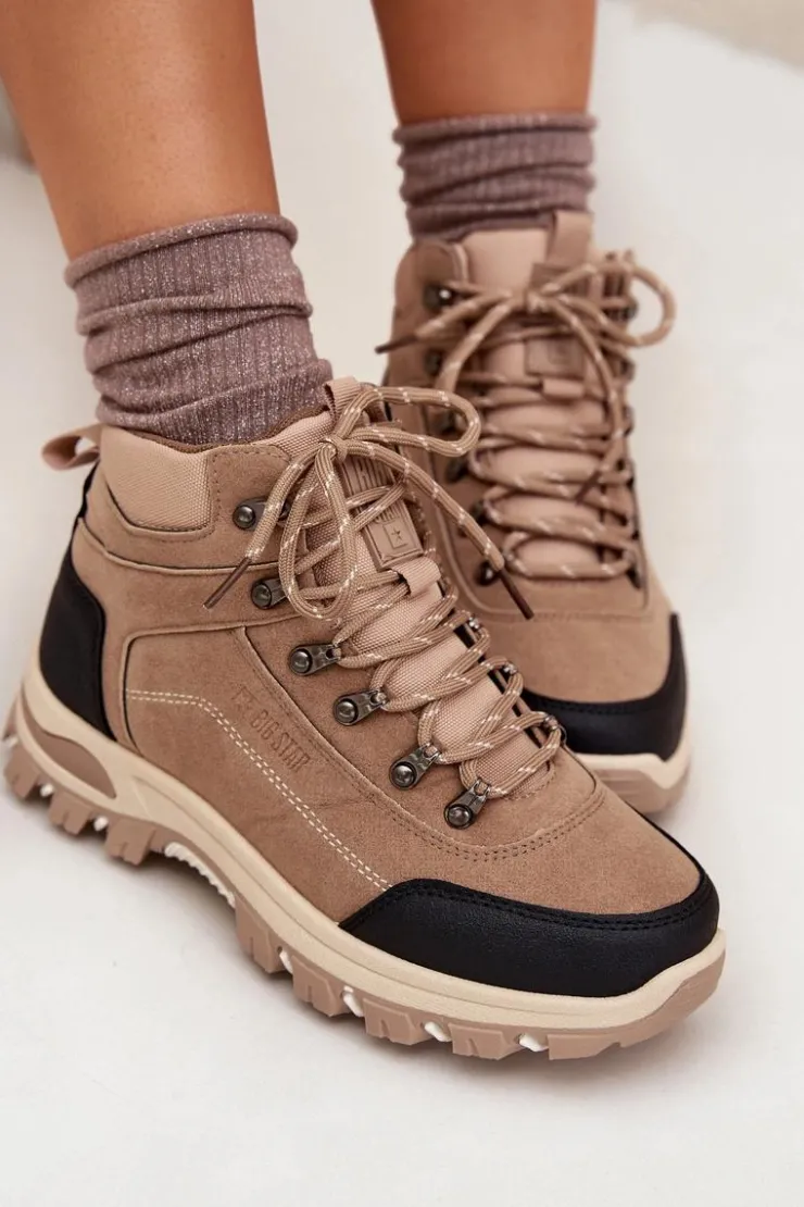 Hot Big Star Shoes Buty Trekkingowe Damskie Big Star SS274095 Beżowe