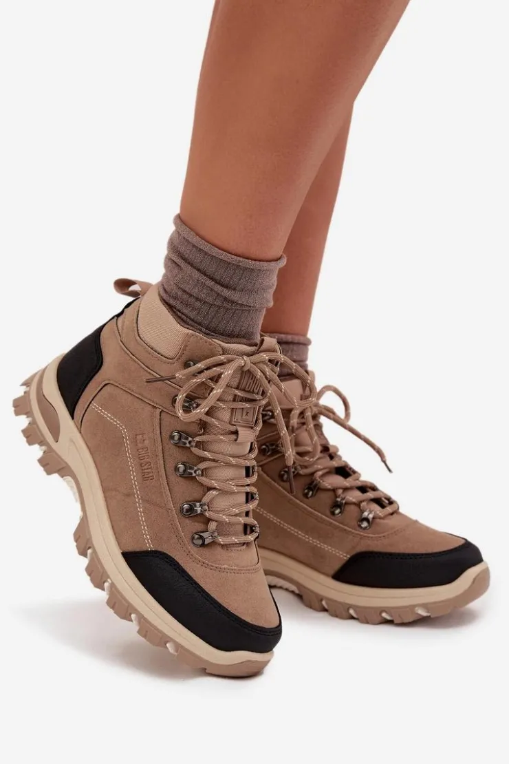 Hot Big Star Shoes Buty Trekkingowe Damskie Big Star SS274095 Beżowe