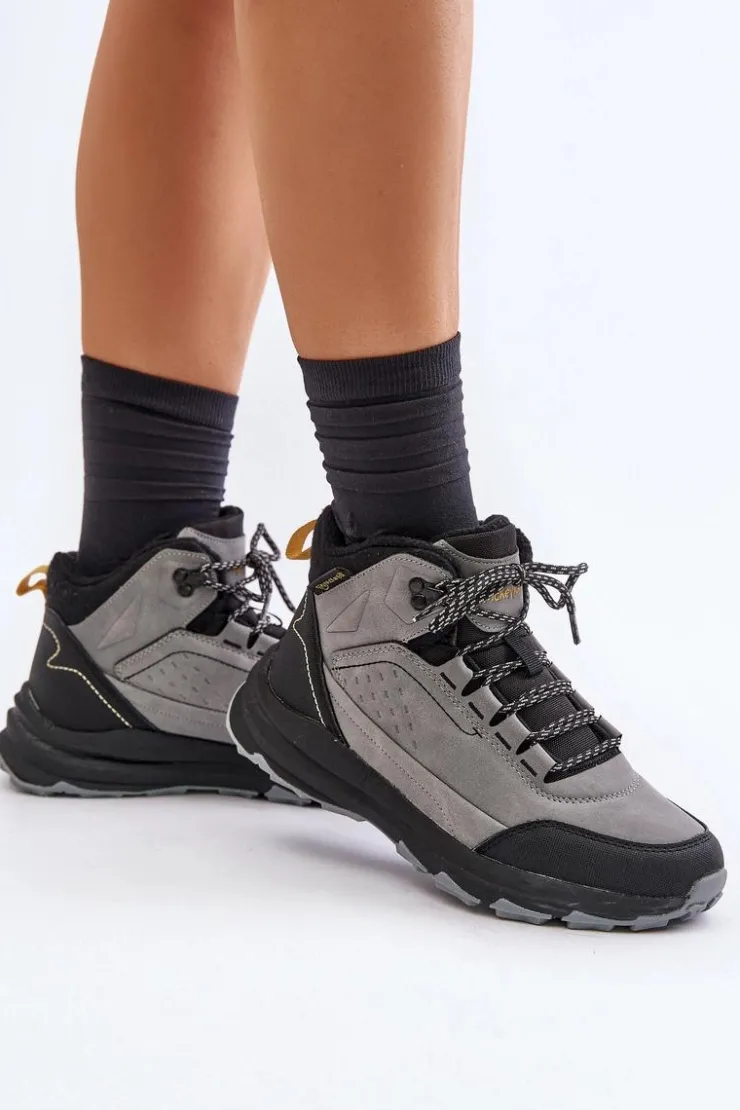 Outlet Big Star Shoes Buty Trekkingowe Młodzieżowe Ocieplane McKeylor 14011 Szare