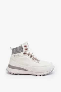 Big Star Shoes Obuwie Trekkingowe Męskie|Trekkingowe Damskie*Buty Trekkingowe Trapery Sznurowane Białe Big Star MM274675