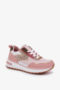 Boto Buty Sportowe Na Platformie|Sneakersy Damskie*Błyszczące Buty Sportowe Damskie Różowe Leesema