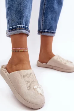 Clearance Boto Błyszczące Kapcie Damskie Beżowe Geraja Beżowy
