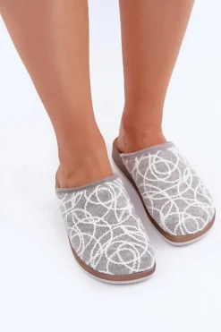 Discount INBLU Błyszczące Kapcie Damskie CT000028 Szare Szary