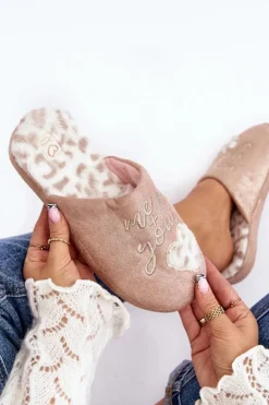 Boto Kapcie Klasyczne|Klapki Damskie Klasyczne*Błyszczące Kapcie Damskie Różowe Geraja Różowy