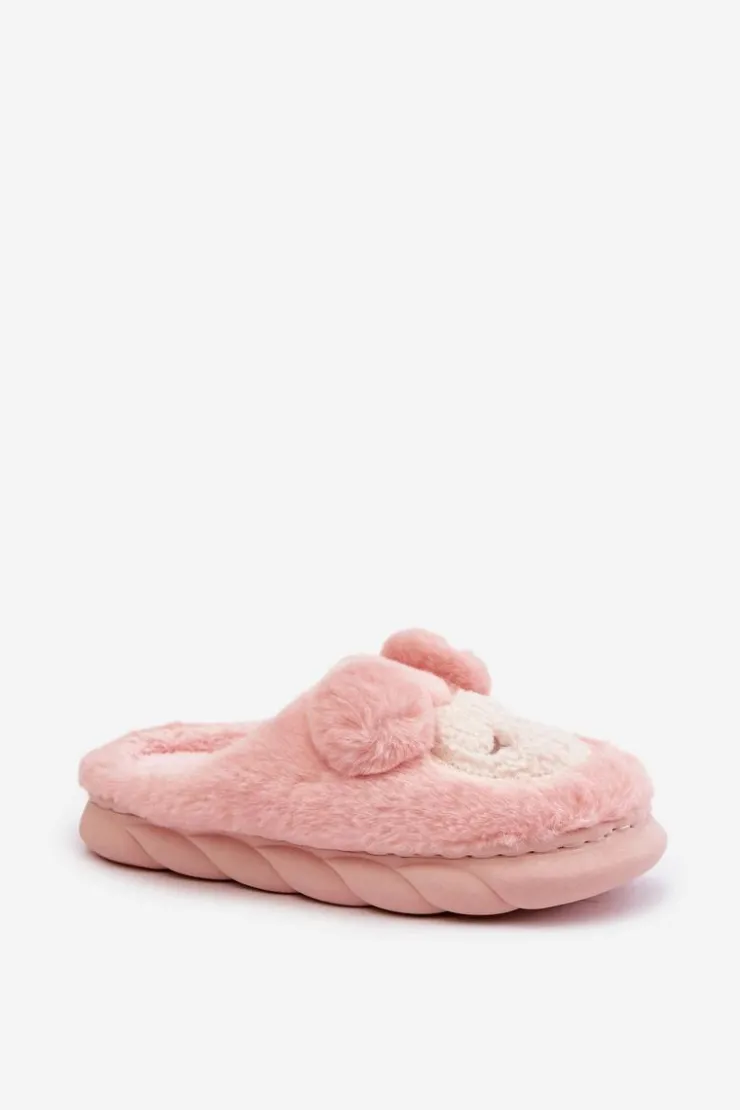 Hot Boto Ciepłe Futrzane Kapcie Damskie Różowe Jozelinetta Różowy