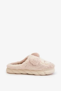 Discount Boto Ciepłe Futrzane Kapcie Damskie Beżowe Jozelinetta Beżowy