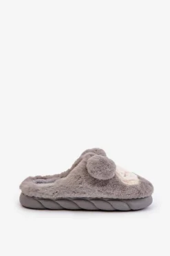 Damskie Boto Ciepłe Futrzane Kapcie Damskie Szare Jozelinetta