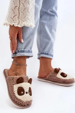 Damskie Boto Ciepłe Kapcie Damskie Brązowe Priseth