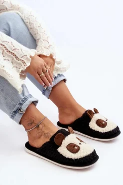 Damskie Boto Ciepłe Kapcie Damskie Czarne Priseth