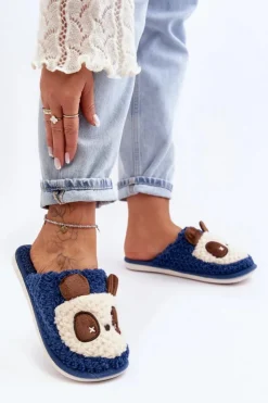 New Boto Ciepłe Kapcie Damskie Granatowe Priseth