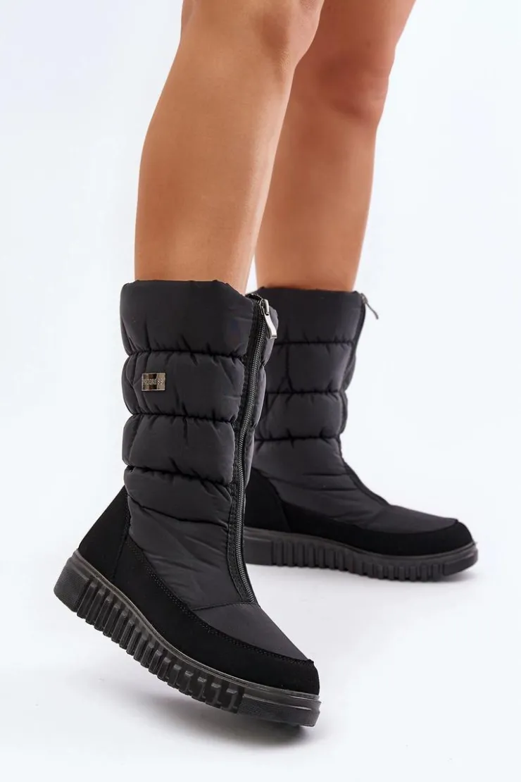 New Boto Ciepłe Śniegowce Damskie Progress PROGJ-24-149 Czarne