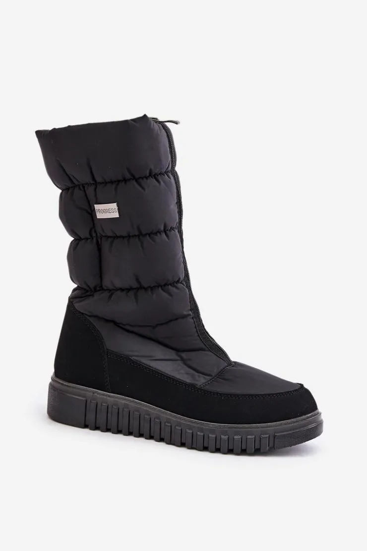 New Boto Ciepłe Śniegowce Damskie Progress PROGJ-24-149 Czarne