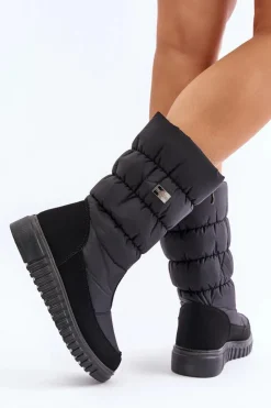 New Boto Ciepłe Śniegowce Damskie Progress PROGJ-24-149 Czarne