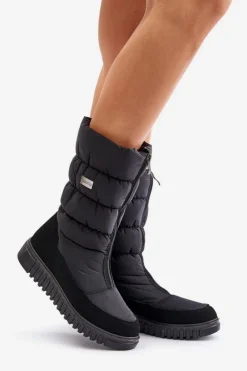 New Boto Ciepłe Śniegowce Damskie Progress PROGJ-24-149 Czarne