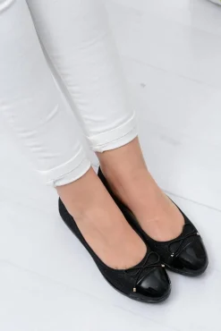 Hot Boto Czarne Brokatowe Balerinki Slip On Laya