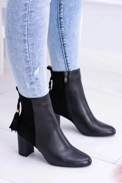 Laura Messi Botki Na Słupku|Botki Na Obcasie*Czarne Damskie Botki Na Słupku 1821