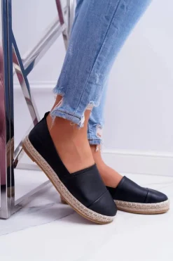 Discount Boto Czarne Damskie Espadryle Flaty