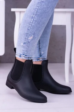 Boto Kalosze Damskie*Czarne Damskie Kalosze Sztyblety Amara