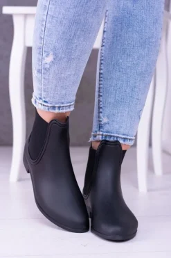 Boto Kalosze Damskie*Czarne Damskie Kalosze Sztyblety Amara