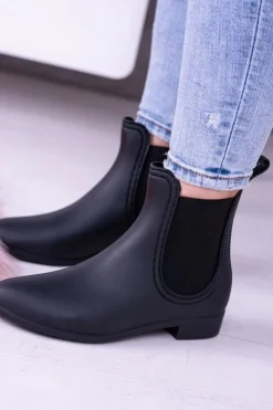 Boto Kalosze Damskie*Czarne Damskie Kalosze Sztyblety Amara