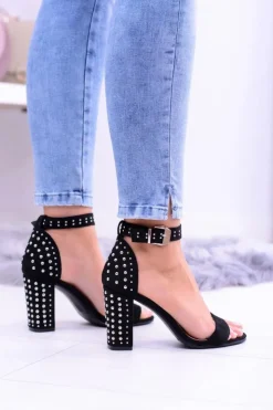 New Boto Czarne Damskie Sandały Na Słupku Dżety Kimko